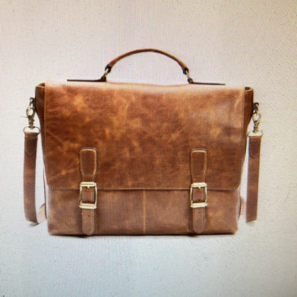 Frye Logan Top Handle Bag Briefcase - Cognac - Mens - like new